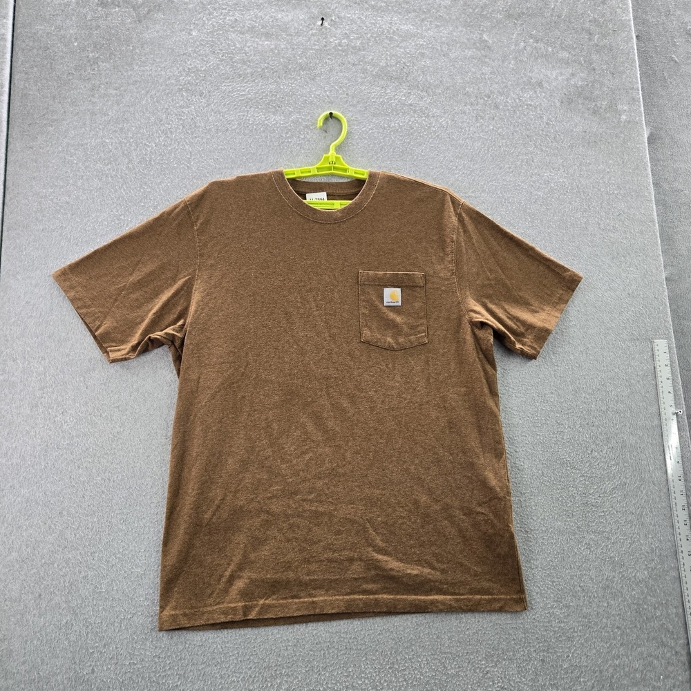 Carhartt Men Shirt‎ L Brown K87 Short Sleeve Pocket Shirt Gorpcore Logo